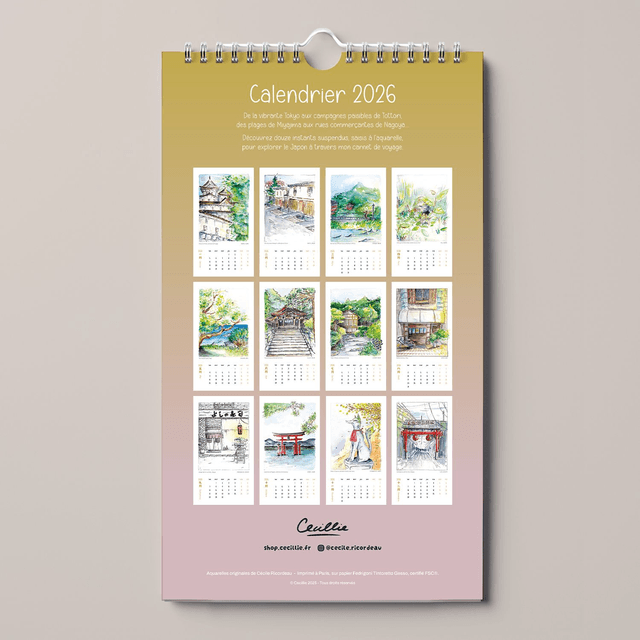 Calendrier 2026 カレンダー