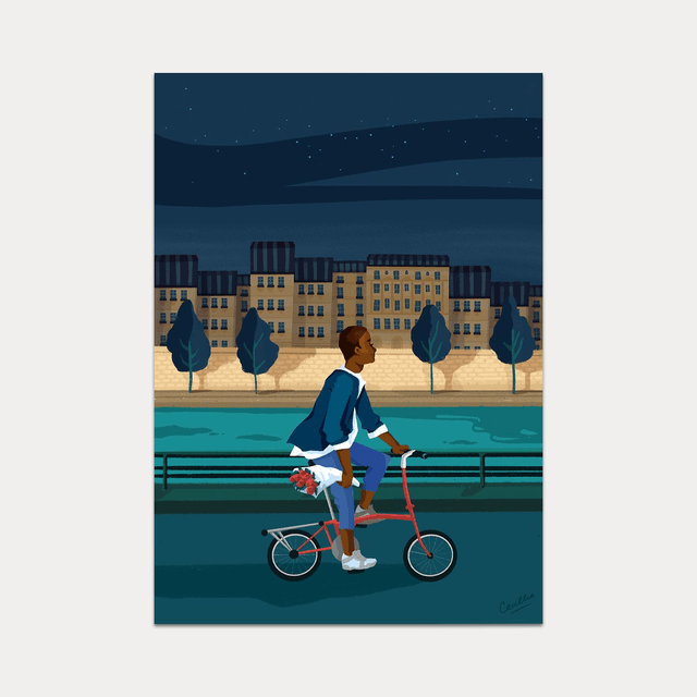 Blue folding bike