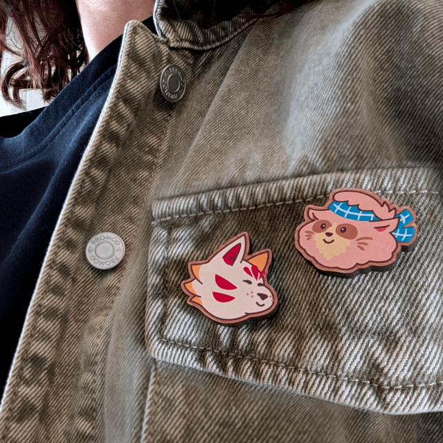 Pin's en bois Kitsune