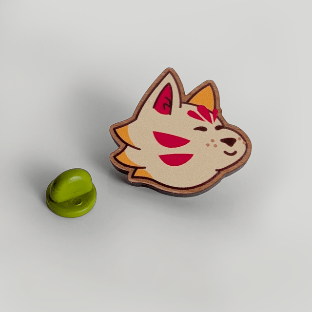 Pin's en bois Kitsune