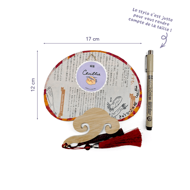 Uchiwa Kyūbi no kitsune 九尾の狐 - Orange, jaune & violet 🧡💛💜